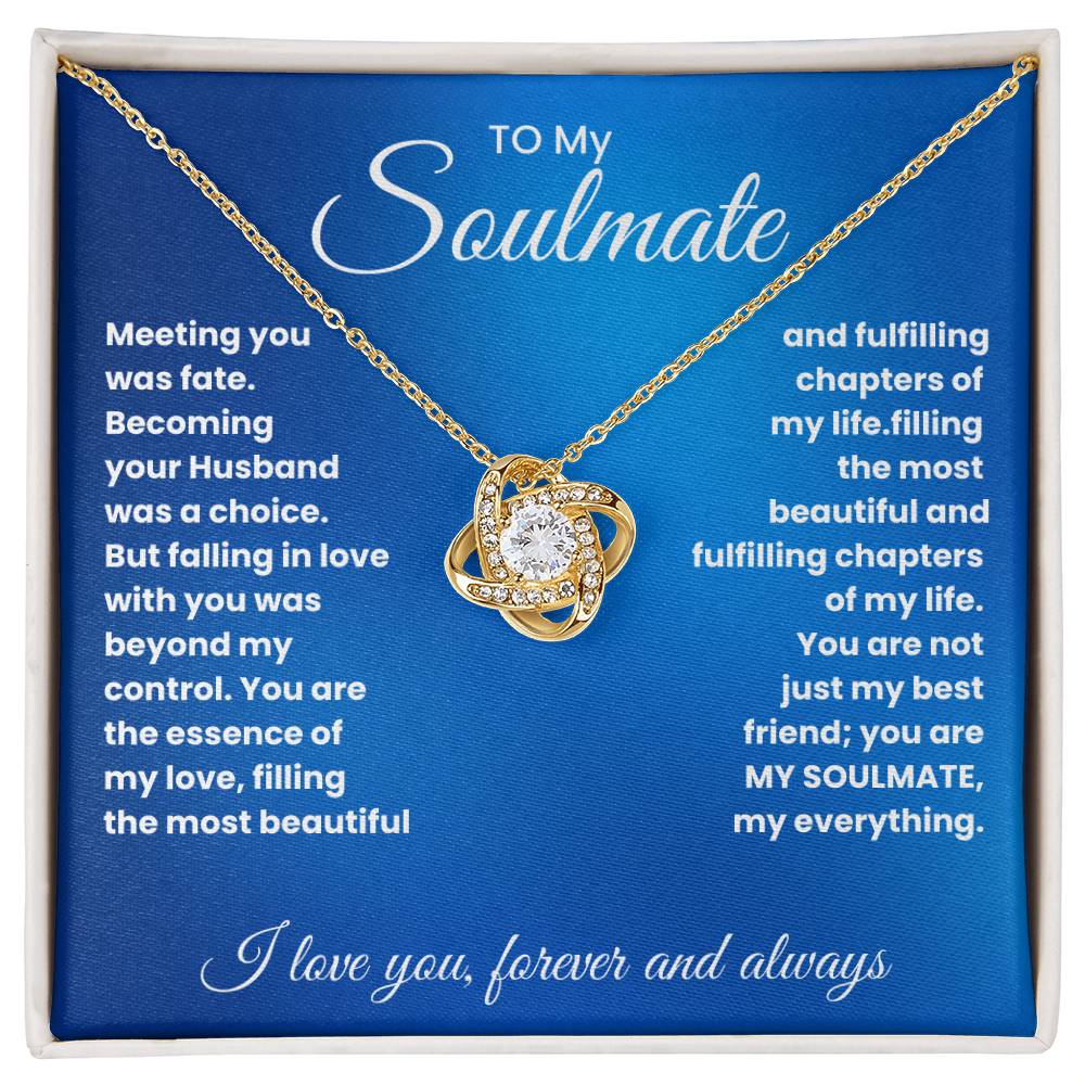 Soulmate- Meeting you was fate-Love Knot Necklace