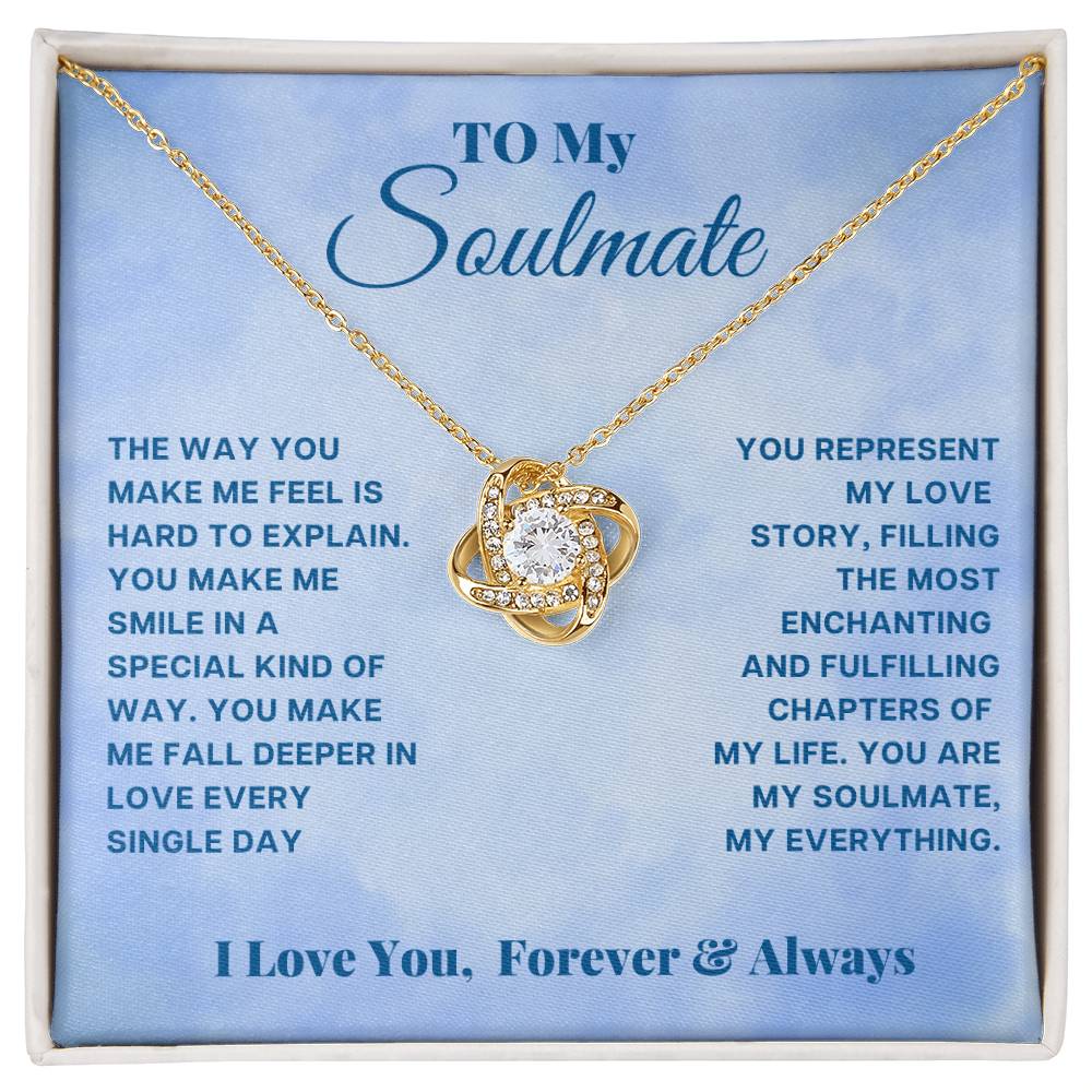 Soulmate- You make me smile-Love Knot Necklace