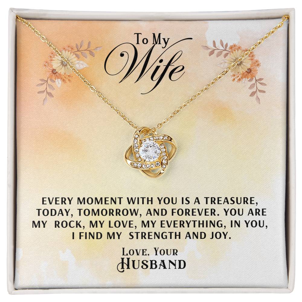 Wife- You are my rock-Love Knot Necklace