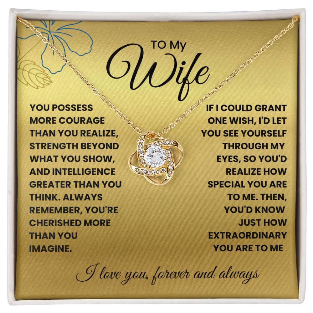 Wife- Grant one wish -Love Knot Necklace