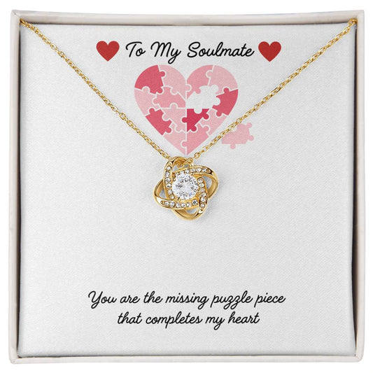 Soulmate- Missing puzzle piece -Love Knot Necklace