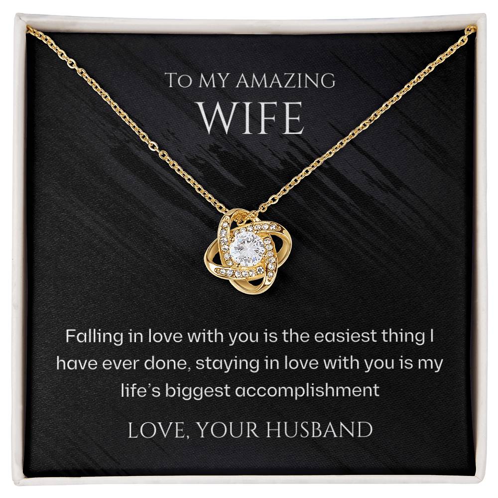 Wife- Staying in love with you -Love Knot Necklace