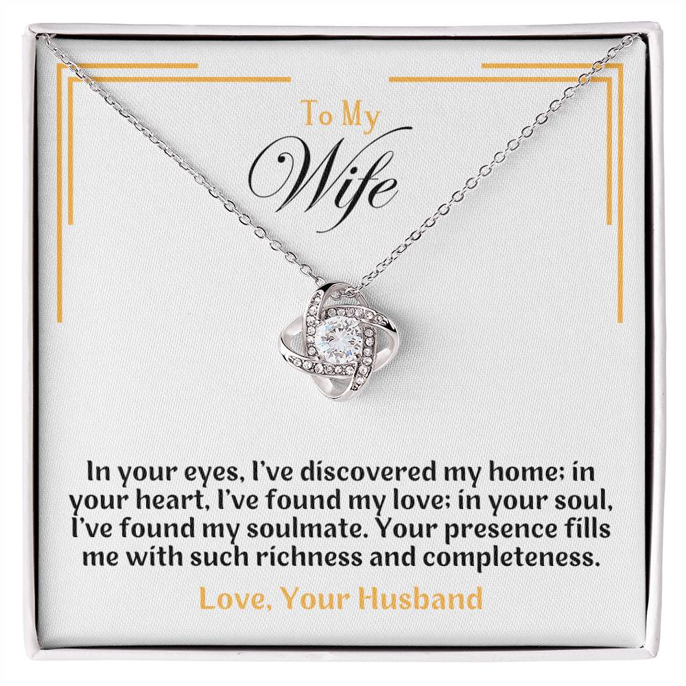 Wife- In Your Eyes -Love Knot Necklace