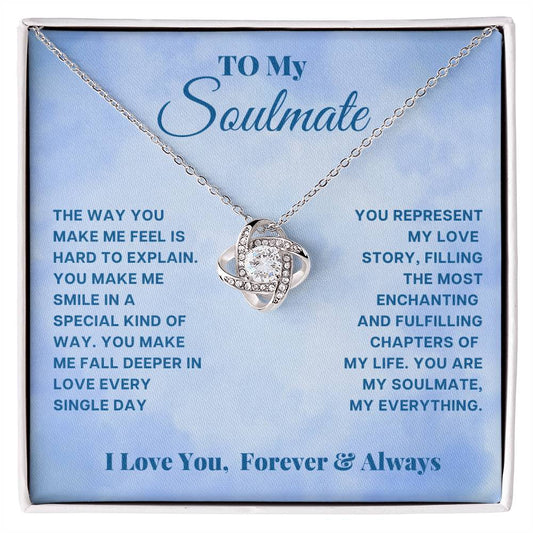 Soulmate- You make me smile-Love Knot Necklace