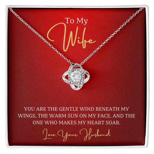 Wife- Gentle wind -Love Knot Necklace