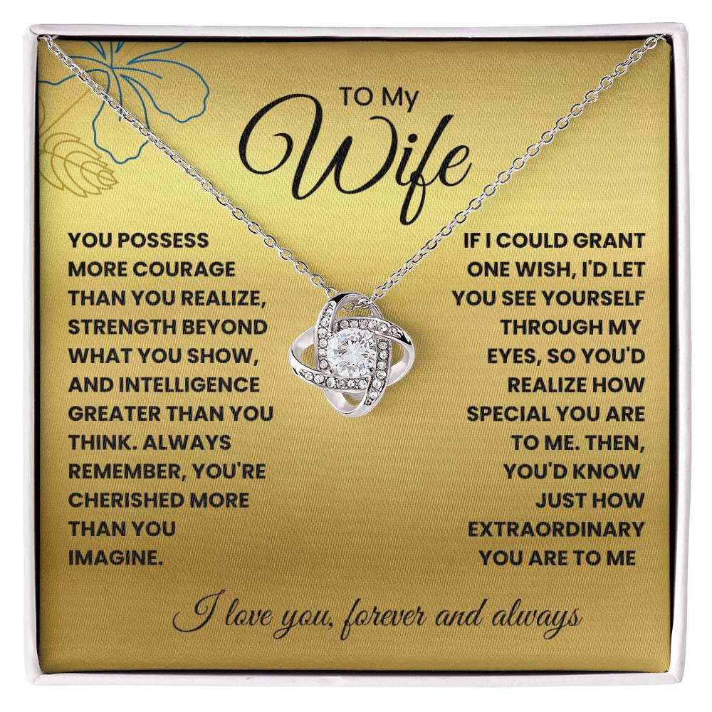 Wife- Grant one wish -Love Knot Necklace