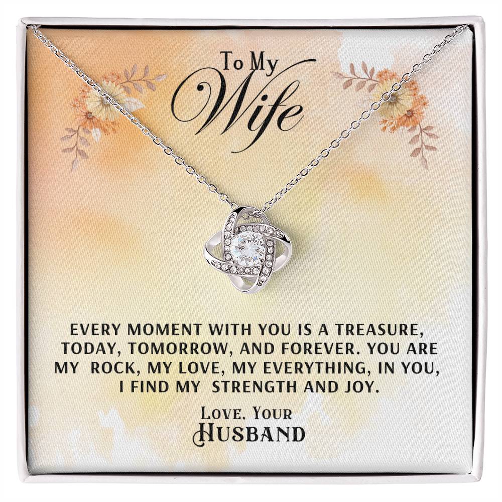 Wife- You are my rock-Love Knot Necklace