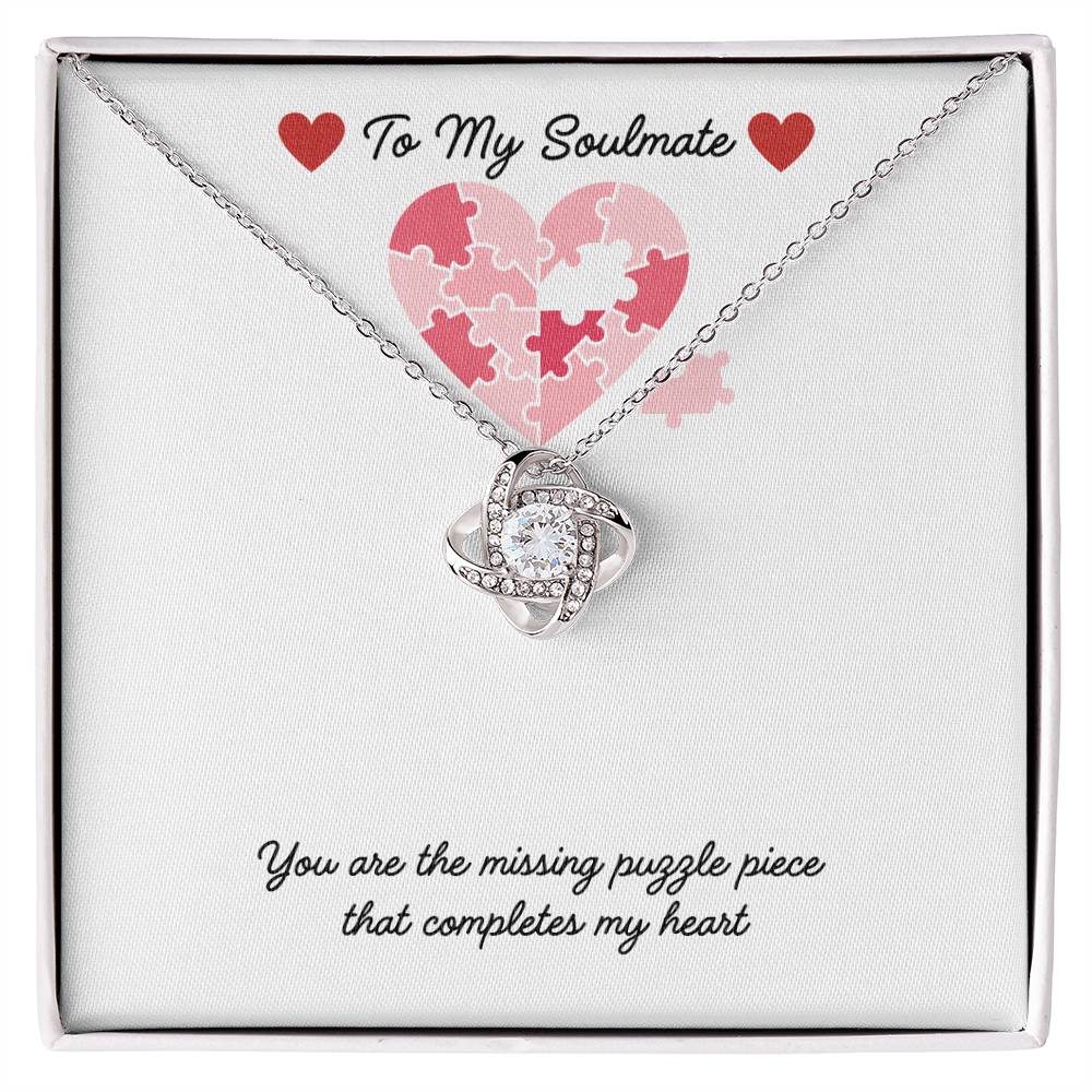 Soulmate- Missing puzzle piece -Love Knot Necklace