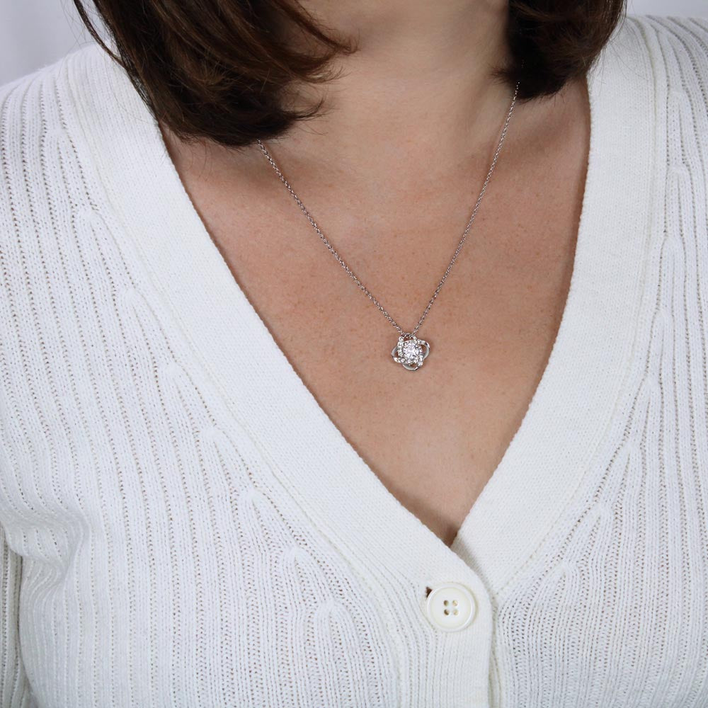 Mom- Most incredible mom-Love Knot Necklace