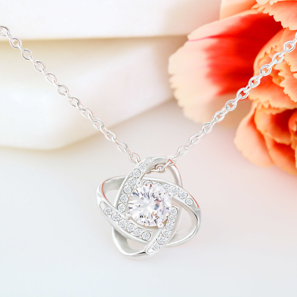 Mom- Most incredible mom-Love Knot Necklace