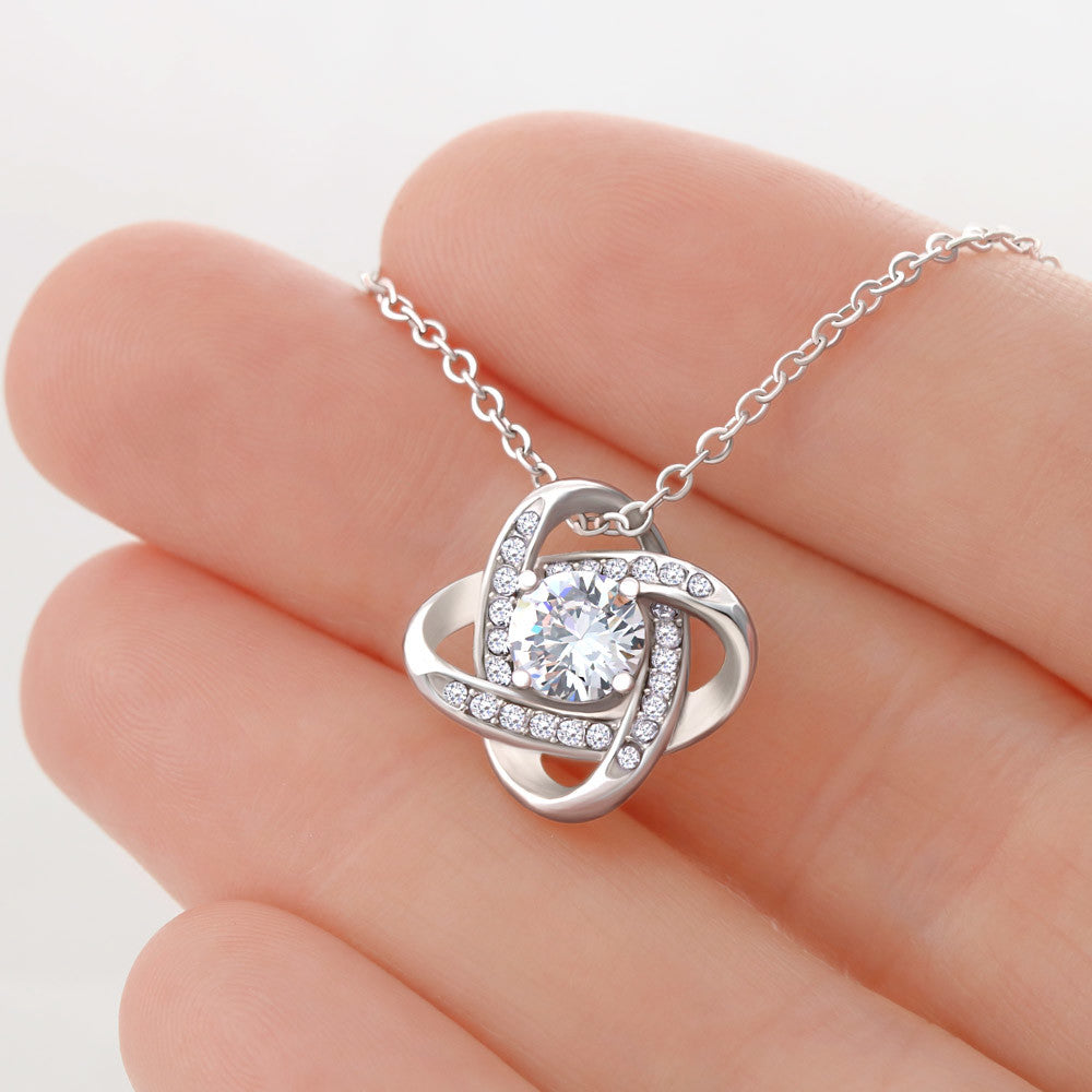 Mom- Most incredible mom-Love Knot Necklace