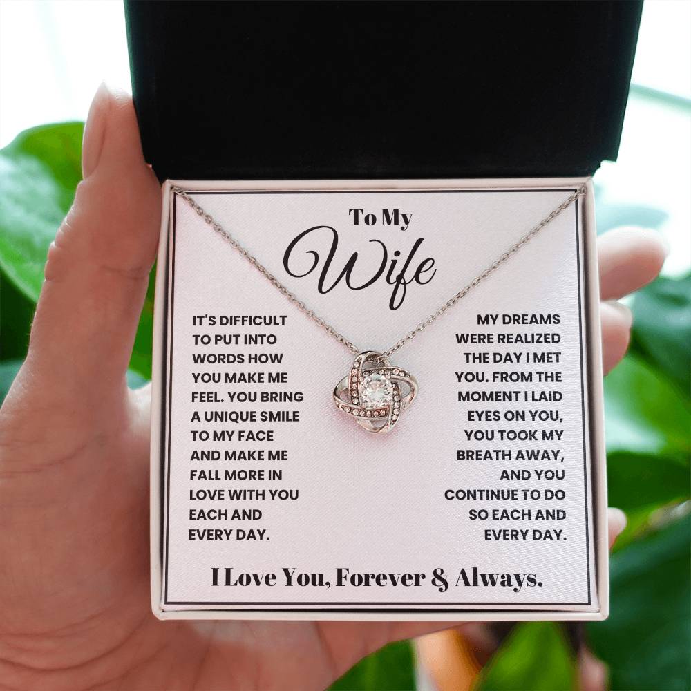 Wife-A Unique Smile-Love Knot Necklace