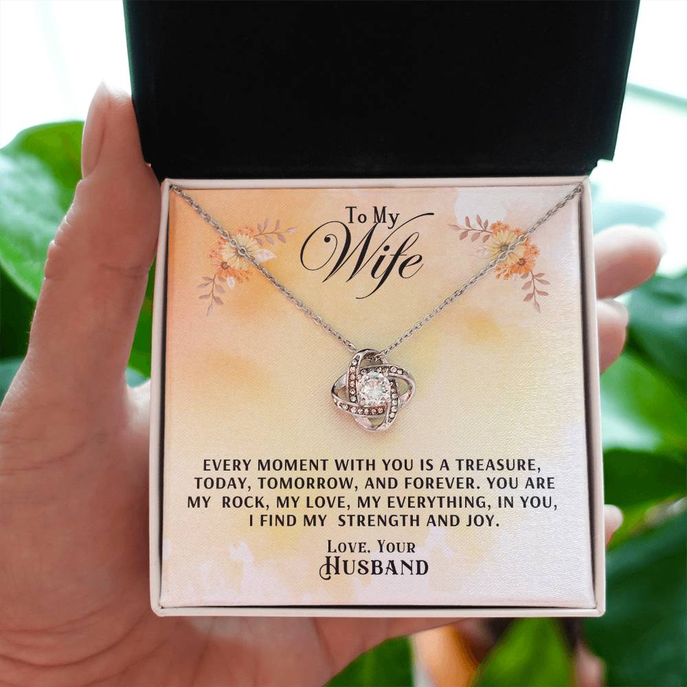 Wife- You are my rock-Love Knot Necklace