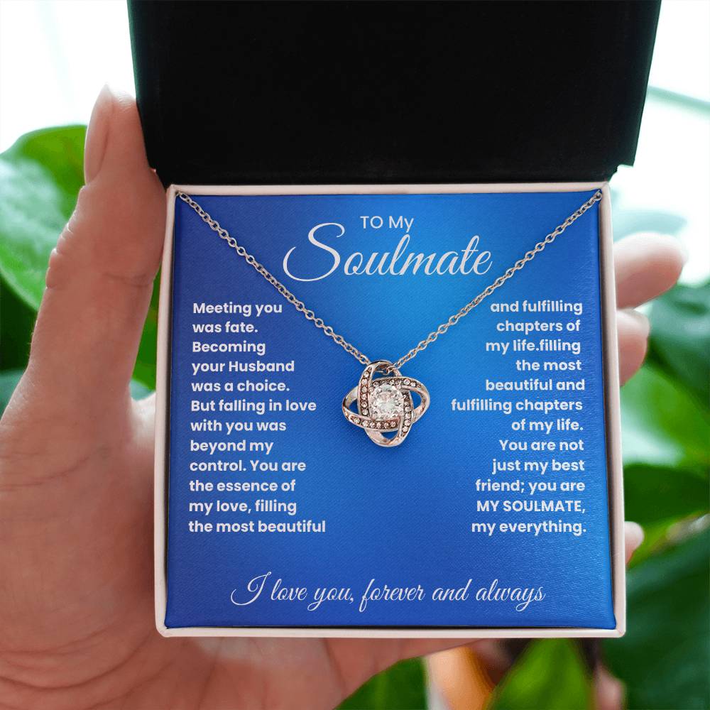 Soulmate- Meeting you was fate-Love Knot Necklace