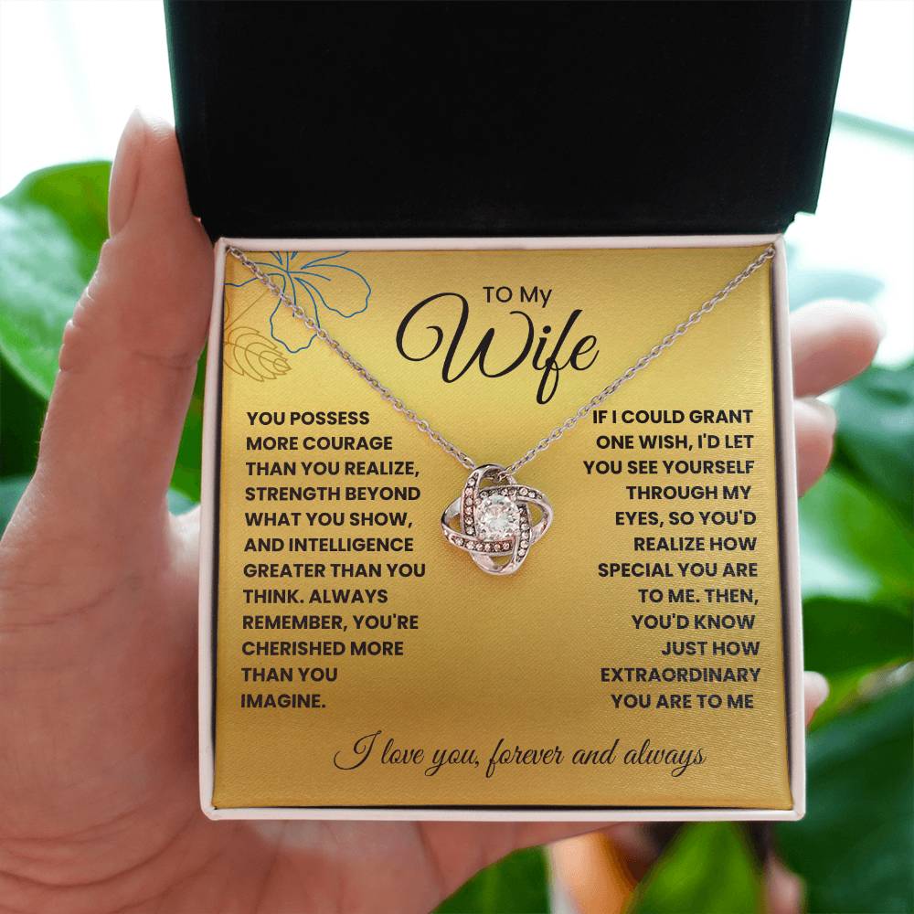 Wife- Grant one wish -Love Knot Necklace