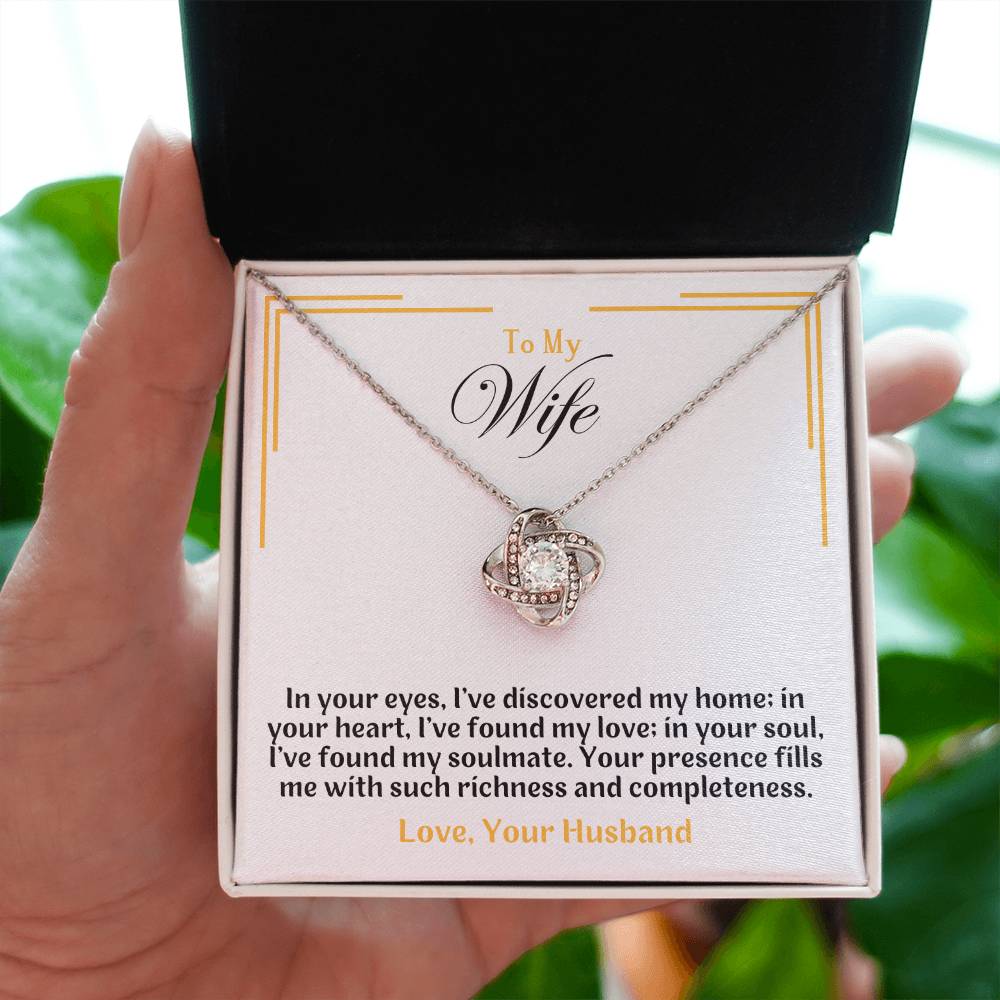 Wife- In Your Eyes -Love Knot Necklace