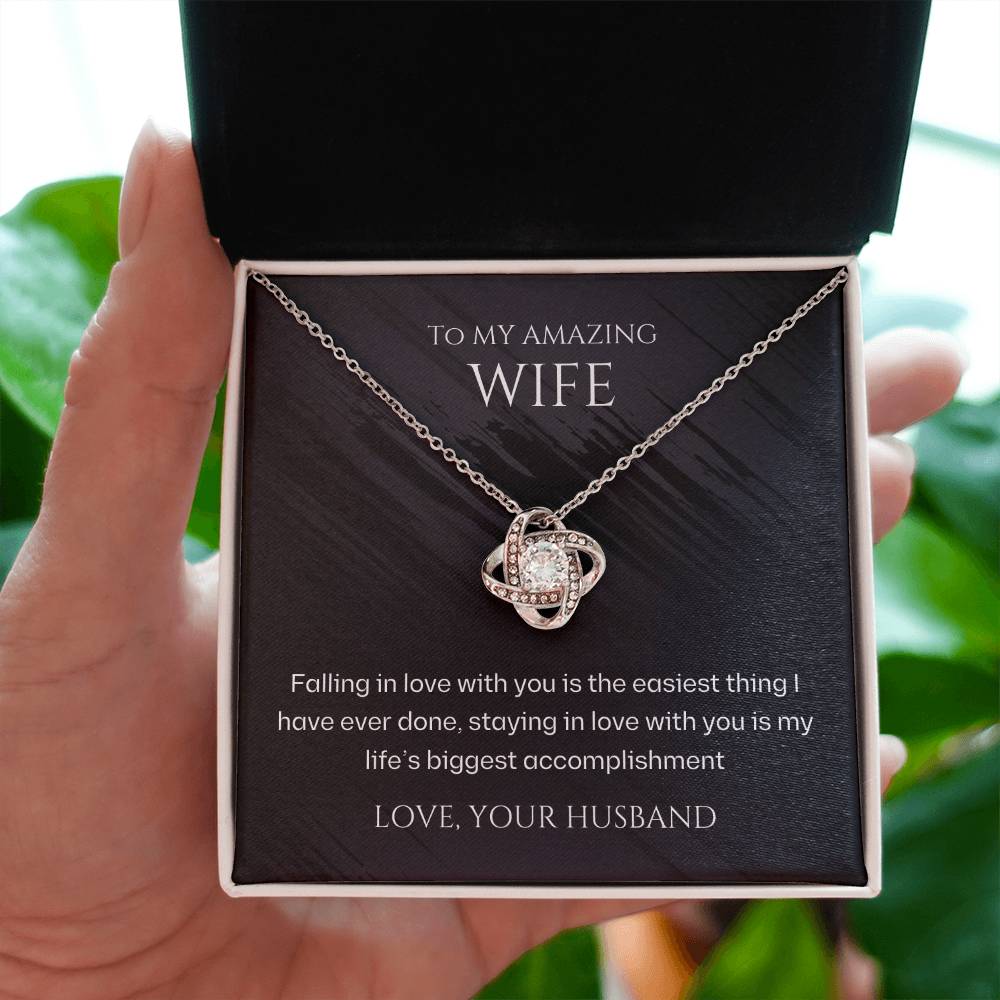 Wife- Staying in love with you -Love Knot Necklace