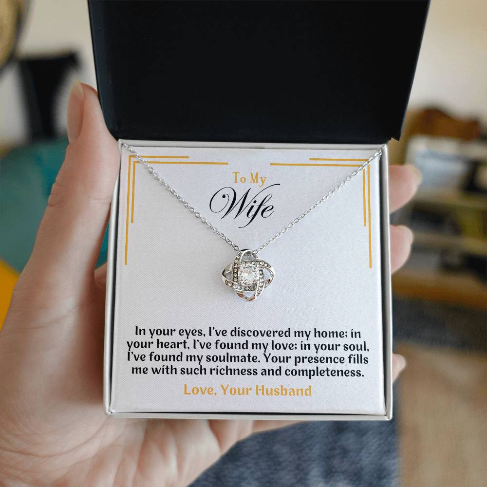 Wife- In Your Eyes -Love Knot Necklace