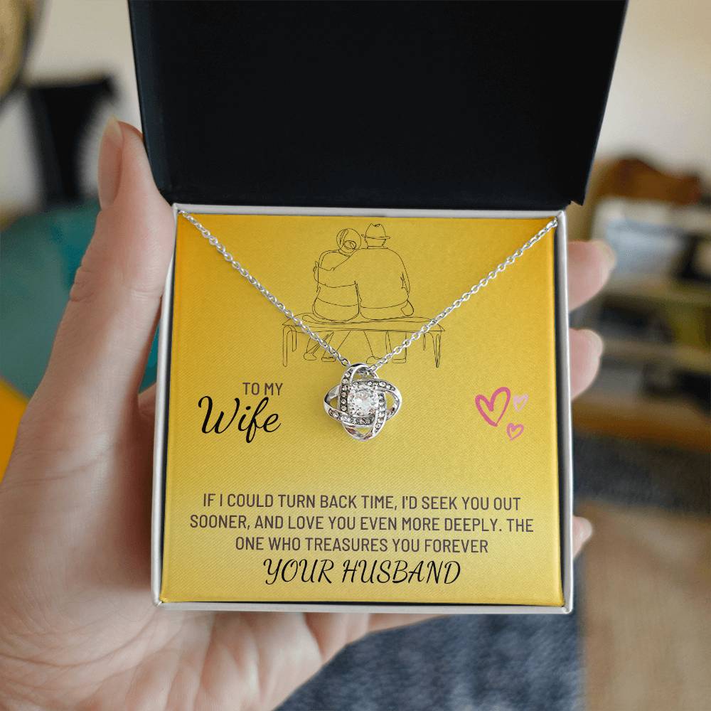 Wife-Turn Back Time -Love Knot Necklace