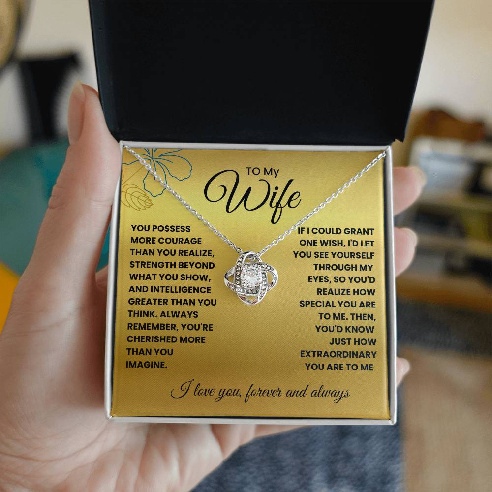 Wife- Grant one wish -Love Knot Necklace