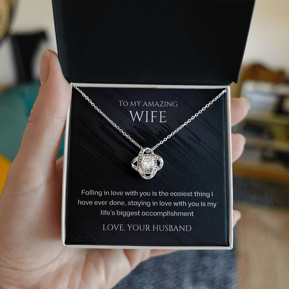 Wife- Staying in love with you -Love Knot Necklace