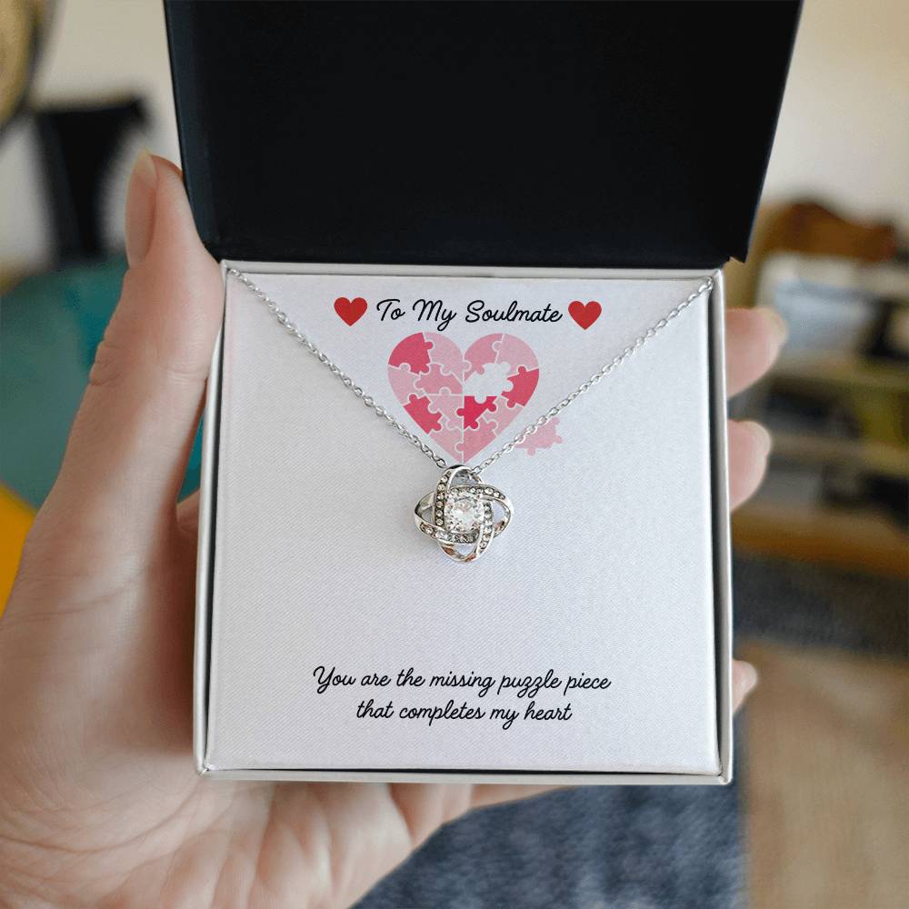 Soulmate- Missing puzzle piece -Love Knot Necklace