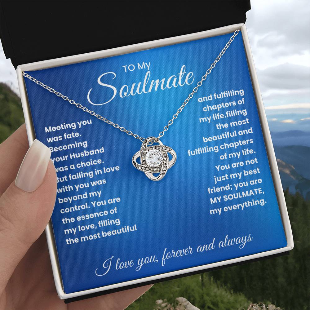 Soulmate- Meeting you was fate-Love Knot Necklace