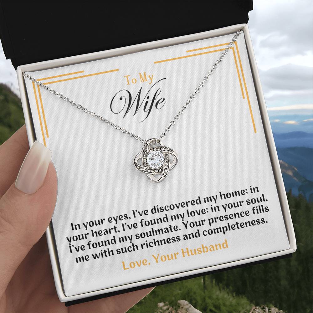 Wife- In Your Eyes -Love Knot Necklace