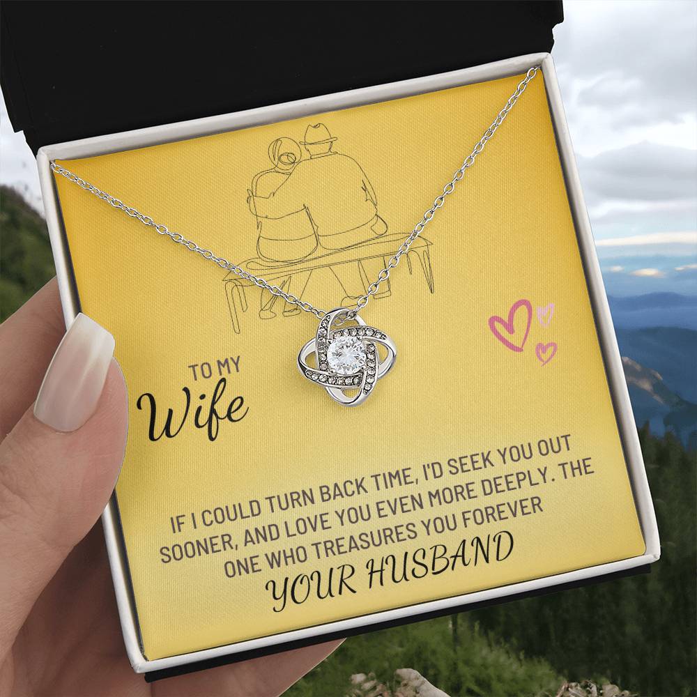 Wife-Turn Back Time -Love Knot Necklace