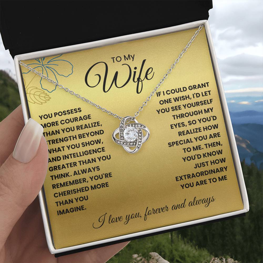 Wife- Grant one wish -Love Knot Necklace