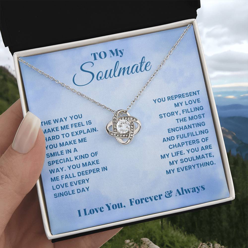 Soulmate- You make me smile-Love Knot Necklace