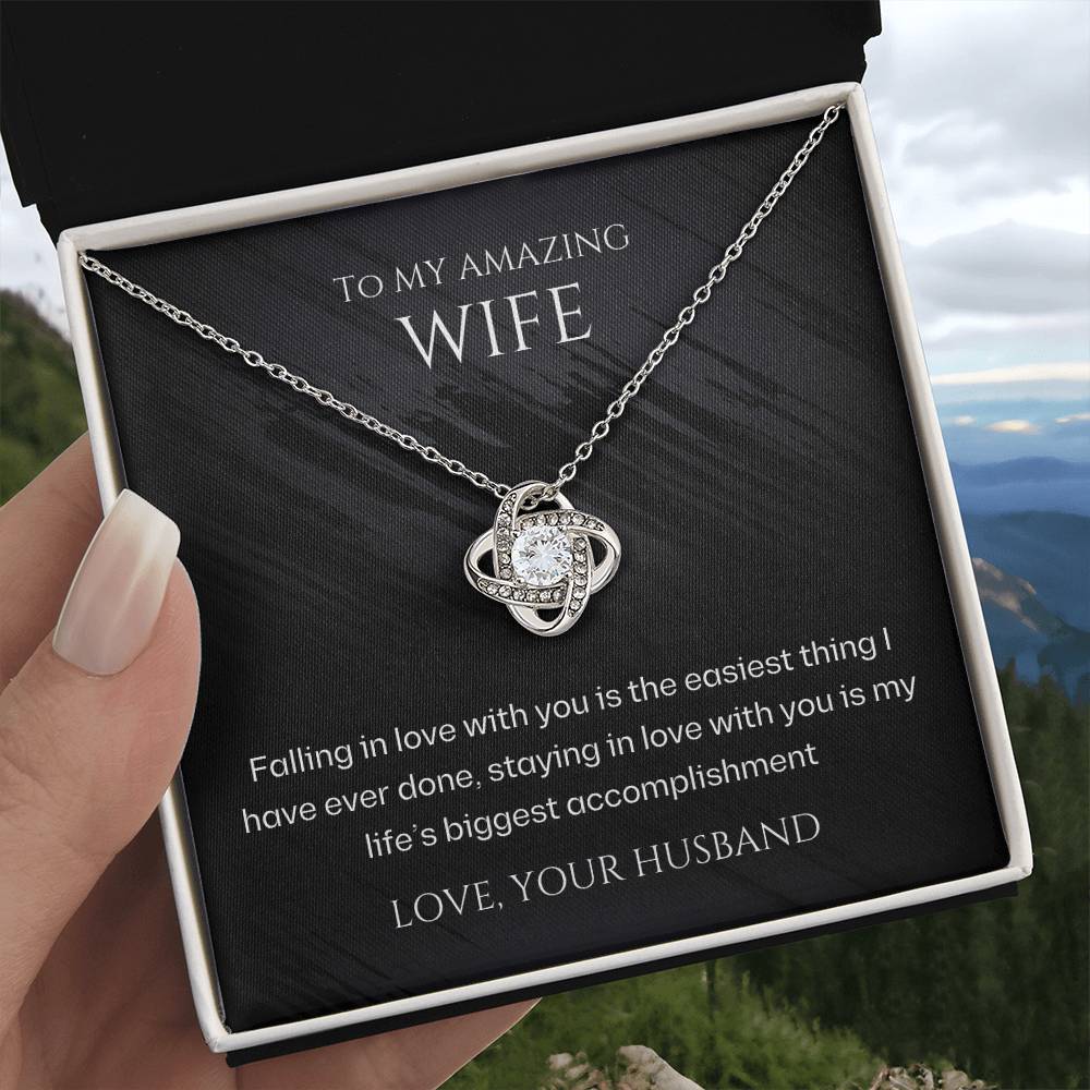 Wife- Staying in love with you -Love Knot Necklace