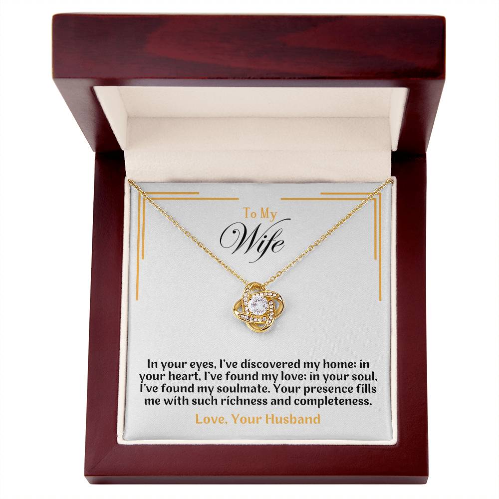 Wife- In Your Eyes -Love Knot Necklace