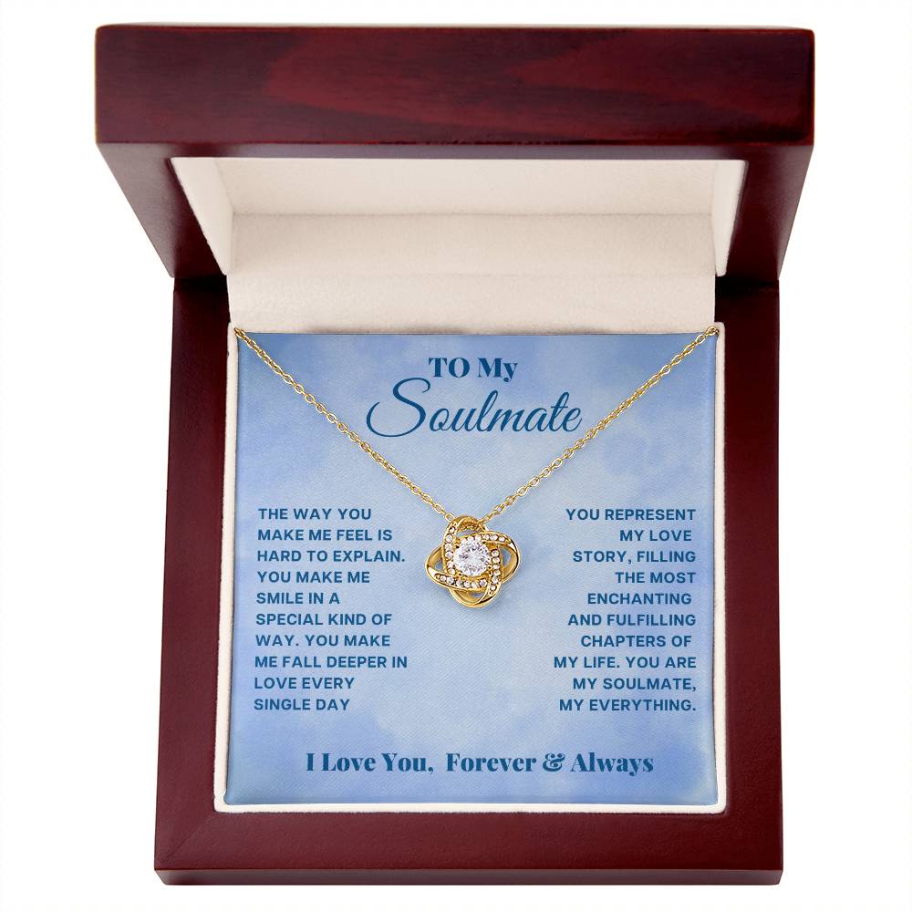 Soulmate- You make me smile-Love Knot Necklace