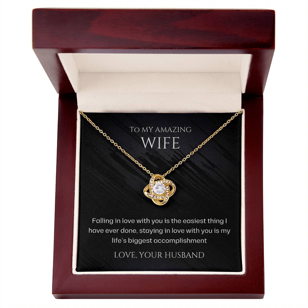 Wife- Staying in love with you -Love Knot Necklace