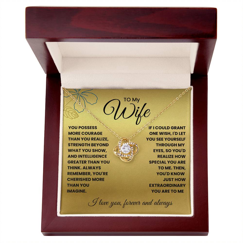 Wife- Grant one wish -Love Knot Necklace