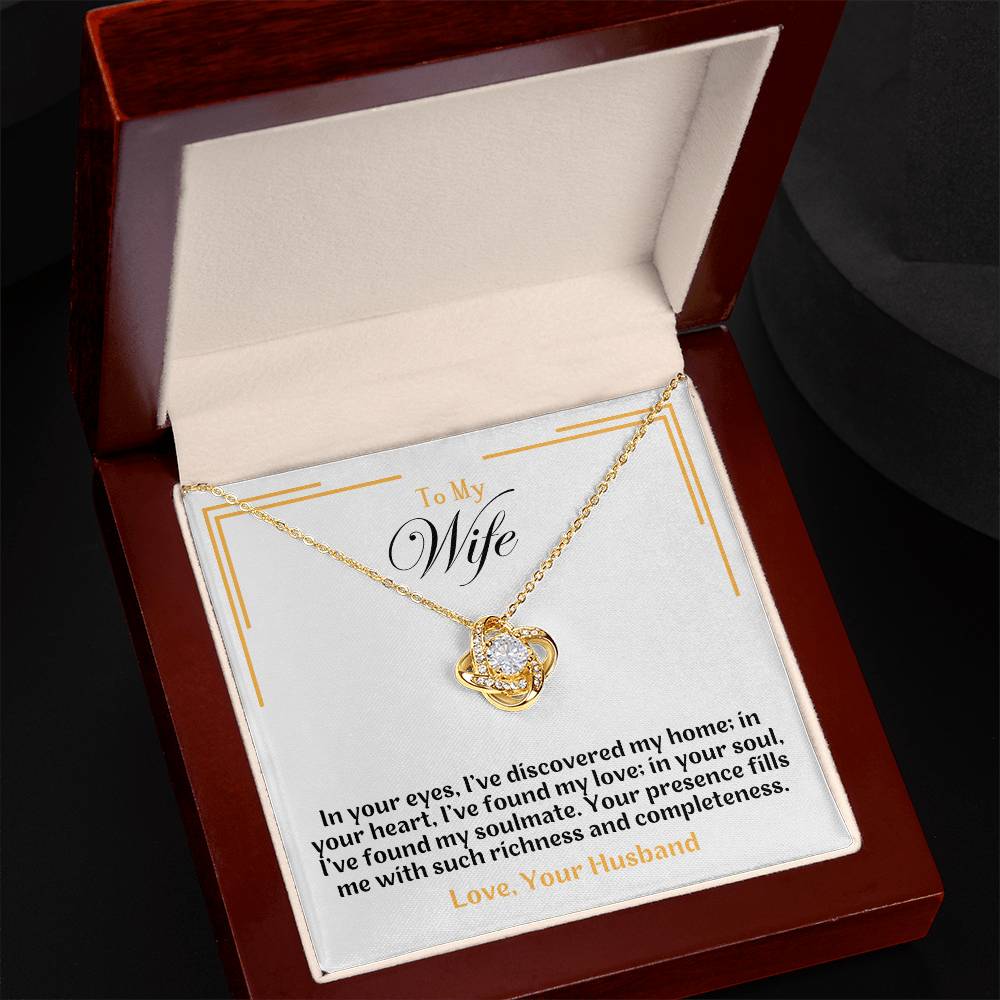 Wife- In Your Eyes -Love Knot Necklace