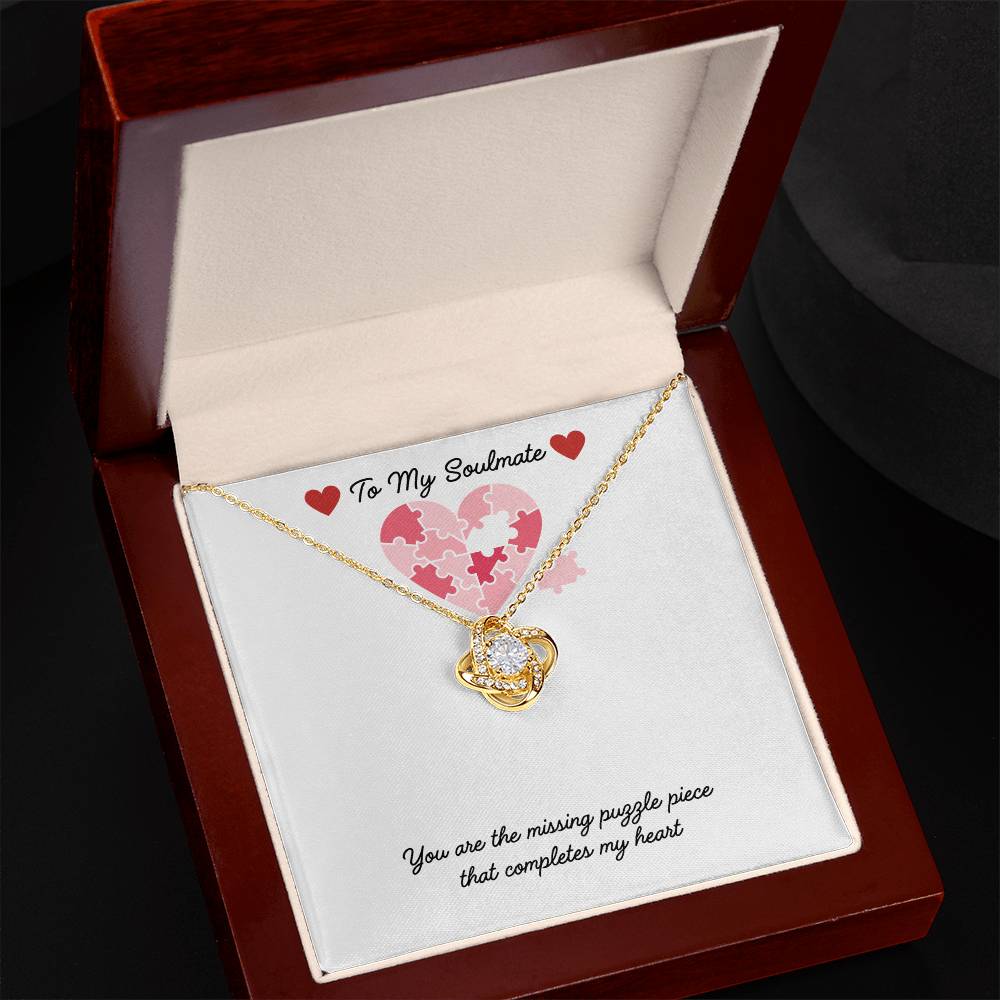 Soulmate- Missing puzzle piece -Love Knot Necklace