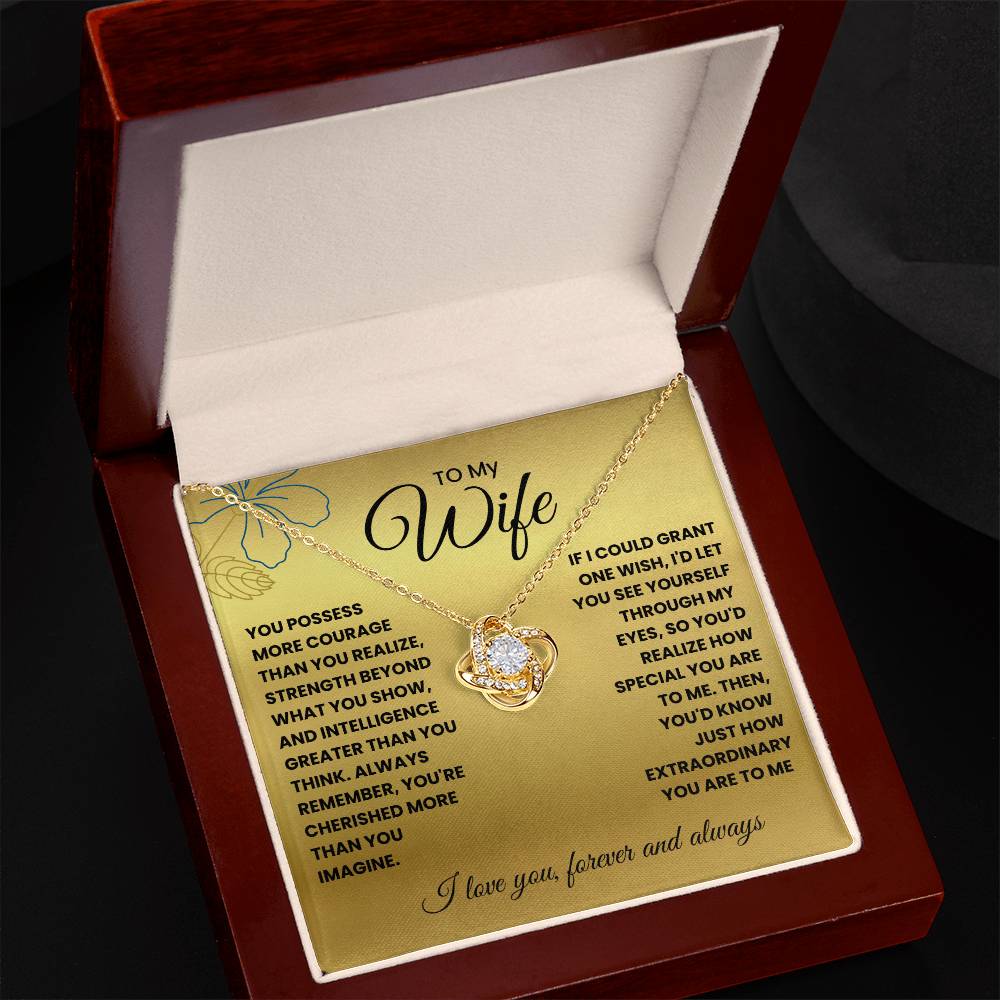 Wife- Grant one wish -Love Knot Necklace