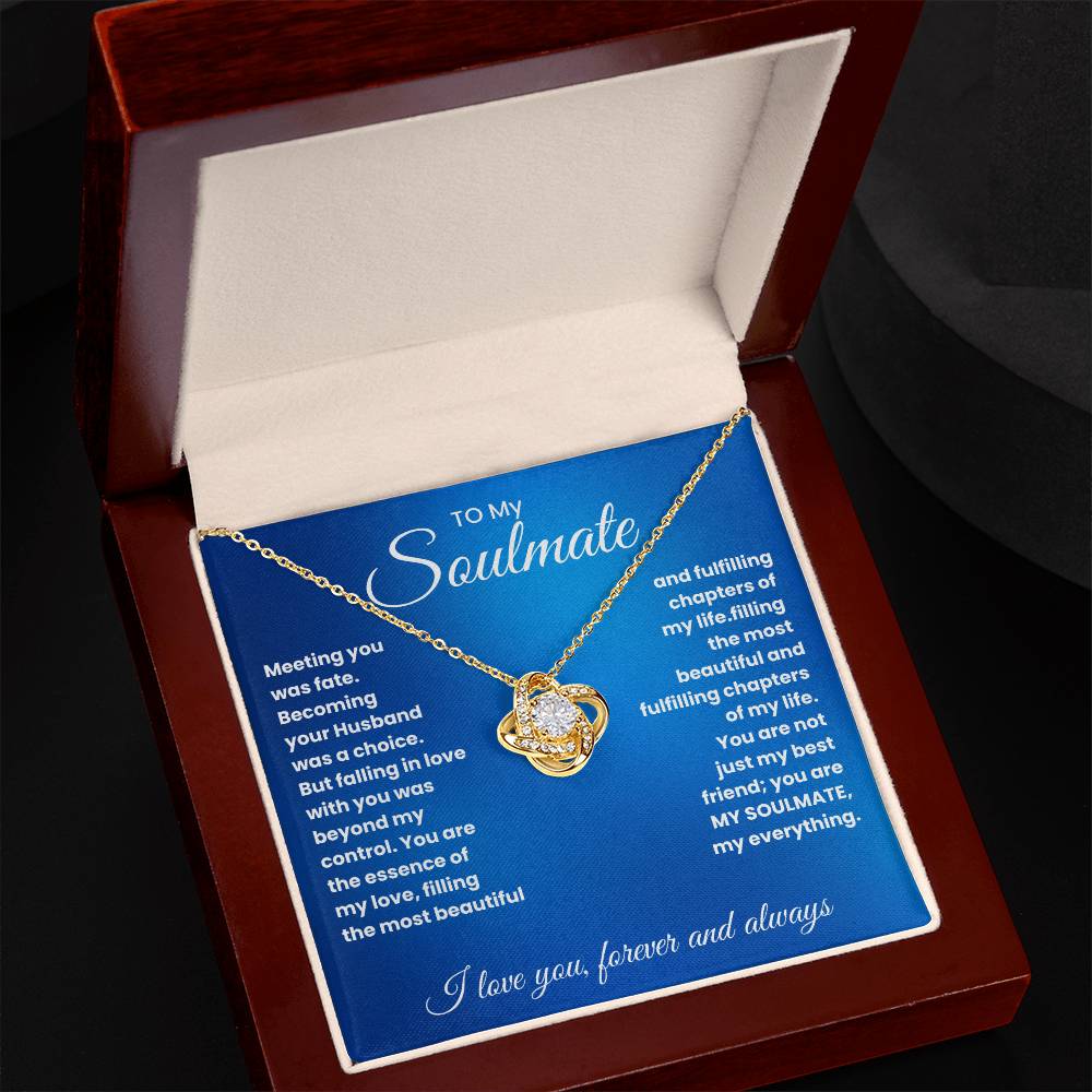 Soulmate- Meeting you was fate-Love Knot Necklace