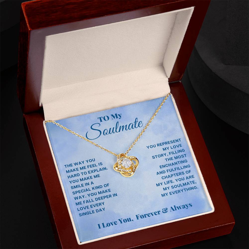 Soulmate- You make me smile-Love Knot Necklace