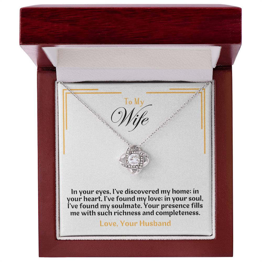 Wife- In Your Eyes -Love Knot Necklace