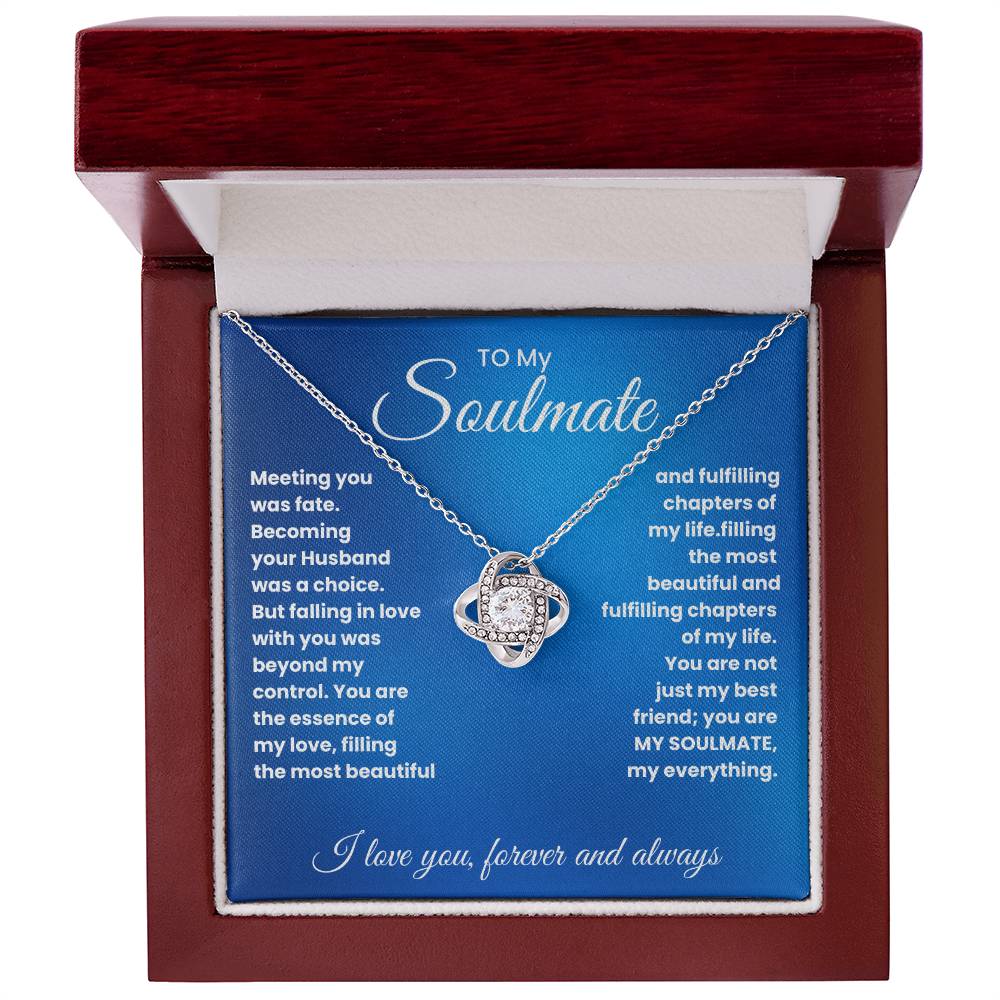 Soulmate- Meeting you was fate-Love Knot Necklace