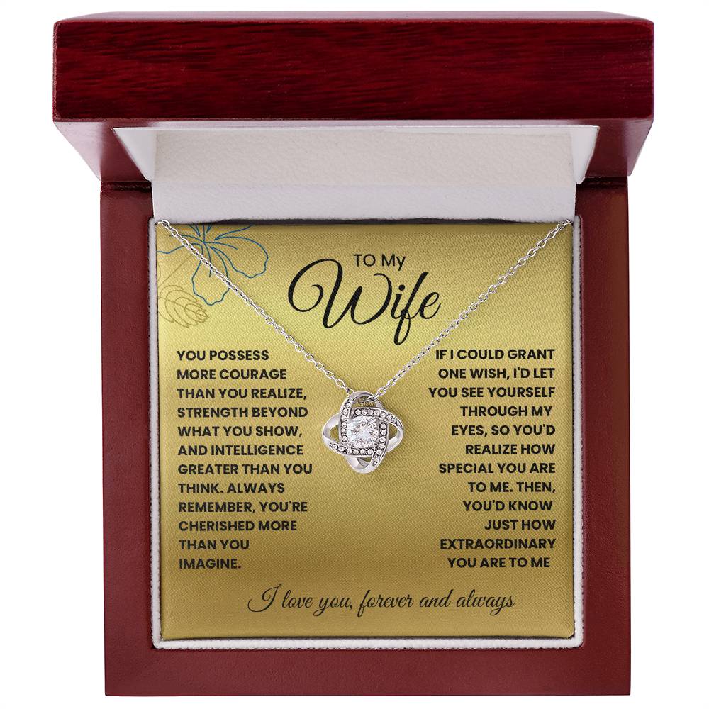 Wife- Grant one wish -Love Knot Necklace