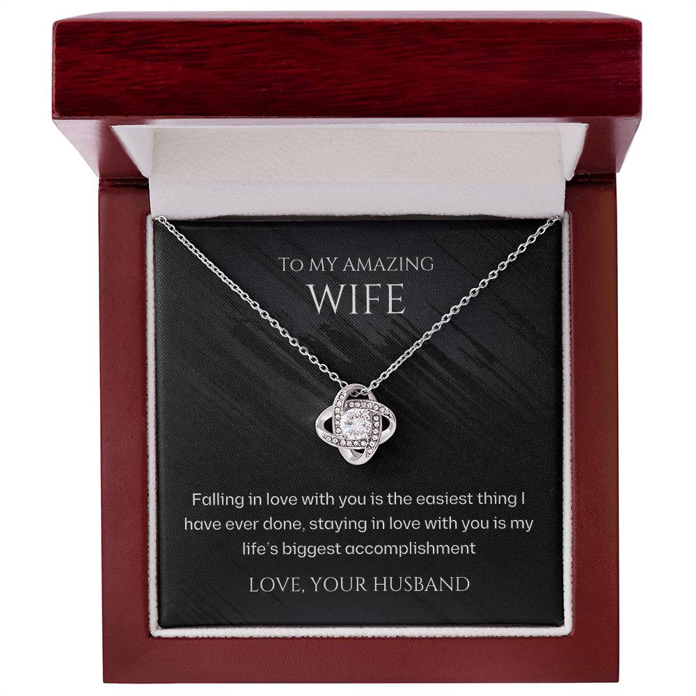 Wife- Staying in love with you -Love Knot Necklace