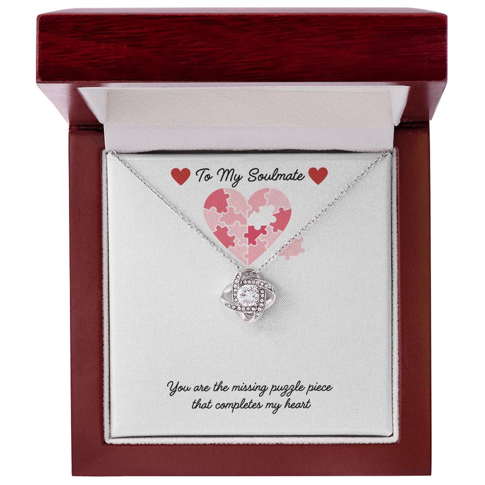 Soulmate- Missing puzzle piece -Love Knot Necklace