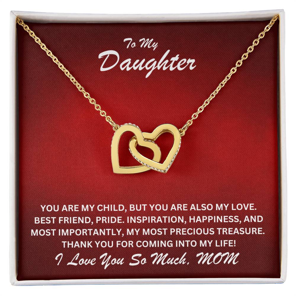 Daughter- You are my child -Interlocking Hearts Necklace