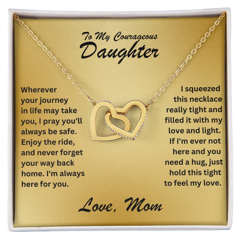 Daughter- Journey in life-Interlocking Hearts Necklace