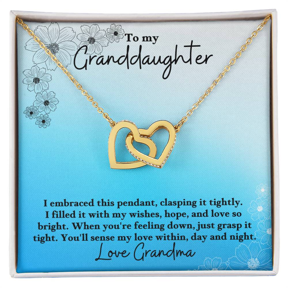 Granddaughter- I embraced this pendant -Interlocking Hearts Necklace