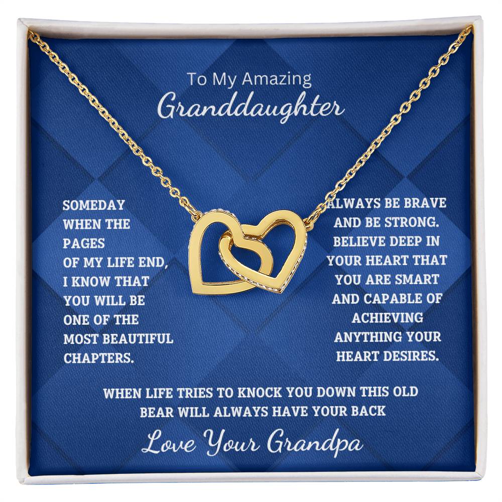 Granddaughter- Most beautiful chapters-Interlocking Hearts Necklace